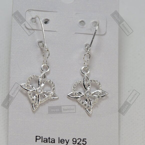 Mystic Knot & Heart Earrings in .925 Sterling Silver • Symbolic Feminine Design. - Picture 4 of 6